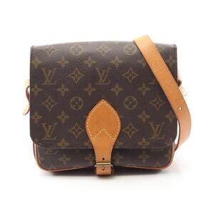Louis Vuitton Cartessier Shoulder Bag Canvas Leather Monogram Brown
